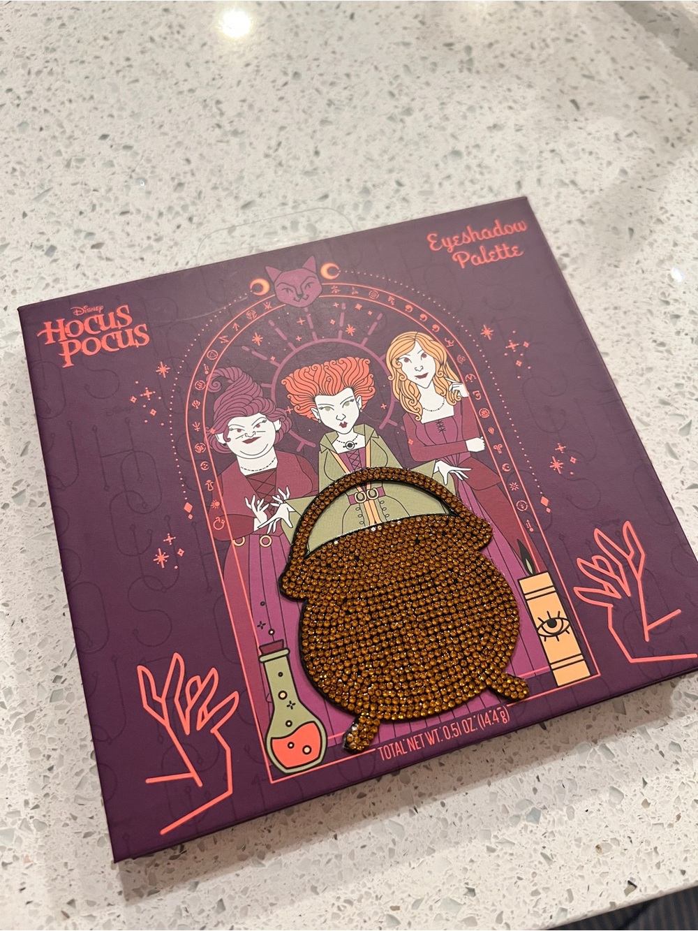 Disney Hocus Pocus Eyeshadow Palette - Purple with Gold Cauldron Accent